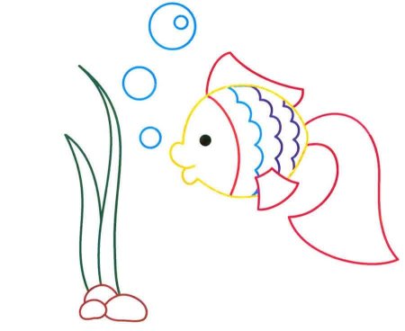 Шаблон рыбка для пластилинографии