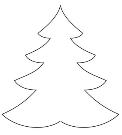 Елка трафарет для рисования