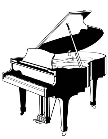 Фортепиано контурный рисунок (43 фото)