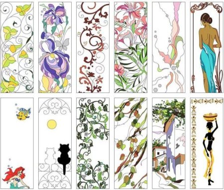 Цветные трафареты для витражей дверей межкомнатных дверей