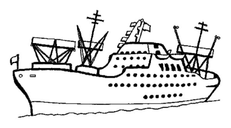 Раскраска. Кораблик
