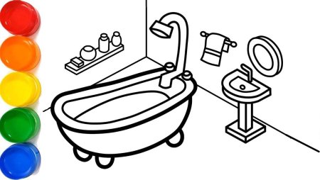 Раскраска раковина в ванной