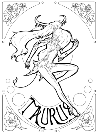 Телец знак зодиака раскраска
