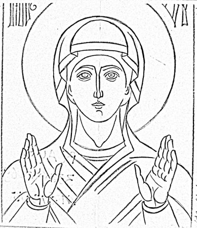 Калужская икона Божией матери прорись