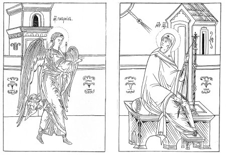 Икона Божией матери прорись