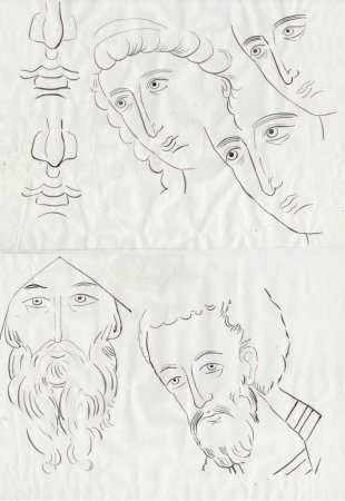 Прорись иконы Троица