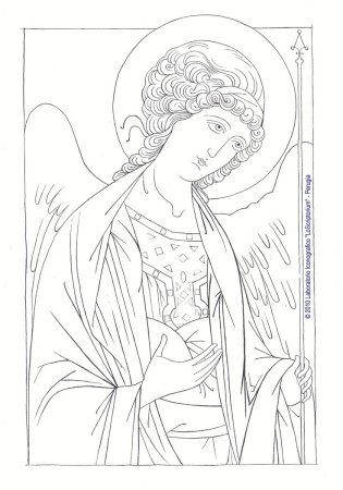 Прорись икона Грузинская Богородица