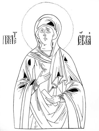 Казанская икона прорись