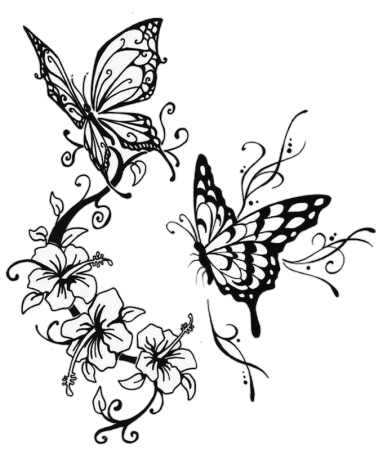 Бабочка тату эскиз