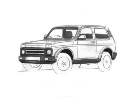 Рисунок карандашом Нива 2121