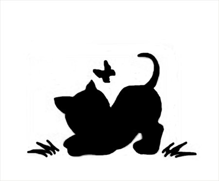 Нарисовать котика с бабочкой на носу