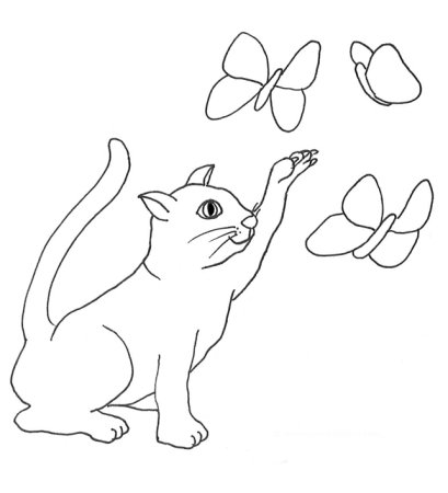 Смешной кот контур
