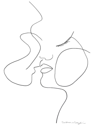 Поцелуй одной линией