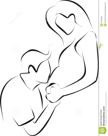 Беременная девушка рисунок карандашом