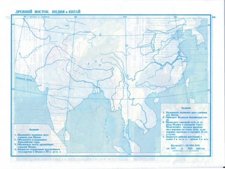 Контурная карта древнего Китая 5 класс история древнего мира