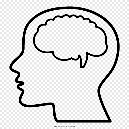 Силуэт головы с мозгом