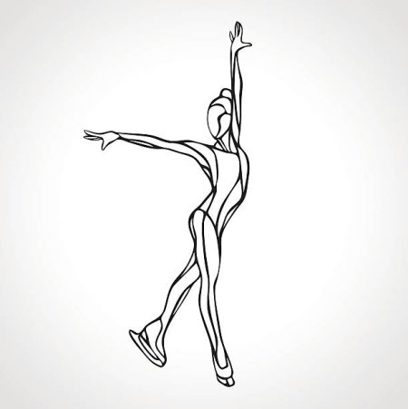 Фигуристки силуэты карандашом