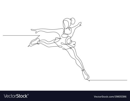 Фигуристка рисунок одной линией