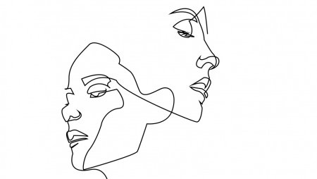 Контур женского лица