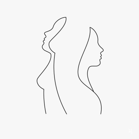 Контур женского лица в профиль