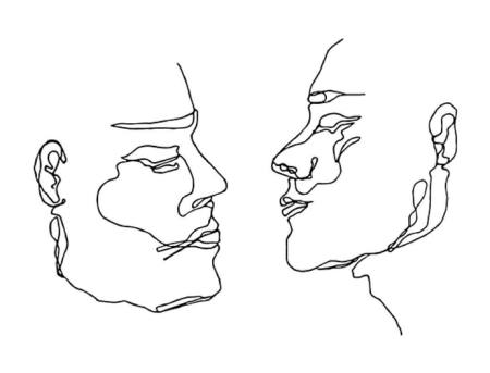 Очертания лица одной линией