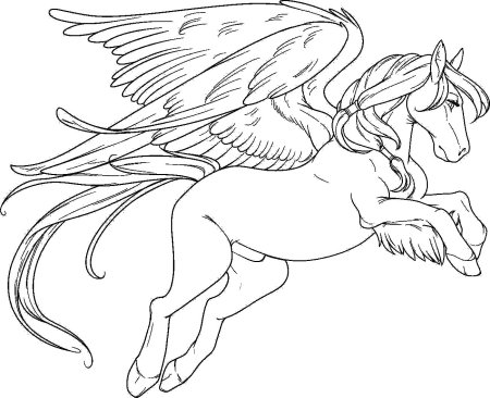 Разукрашка Пегас Единорог