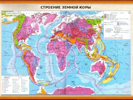 Карта строения земной коры 7 класс
