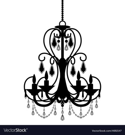 Люстра силуэт вектор