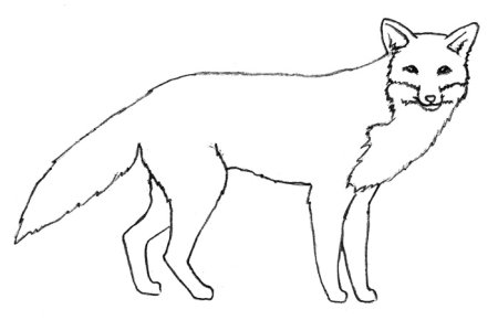 Трафарет лисы для рисования для детей