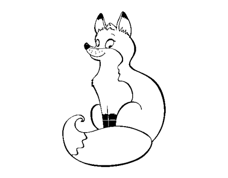 Лиса раскраска для детей