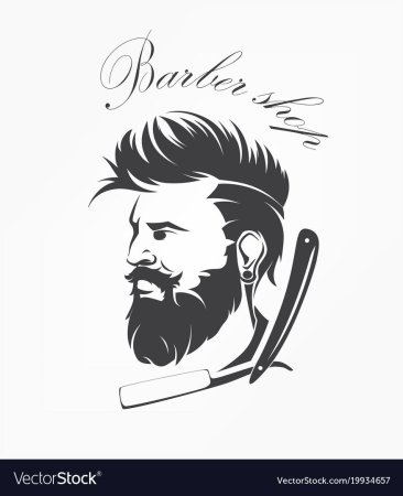 Логотип барбершоп с бородой