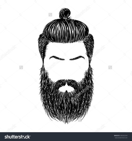 Мужчина с бородой контур