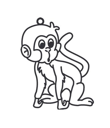 Трафарет обезьянки