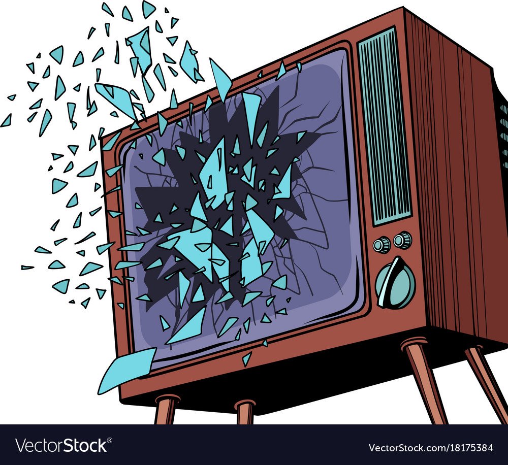 Разбитый старый телевизор