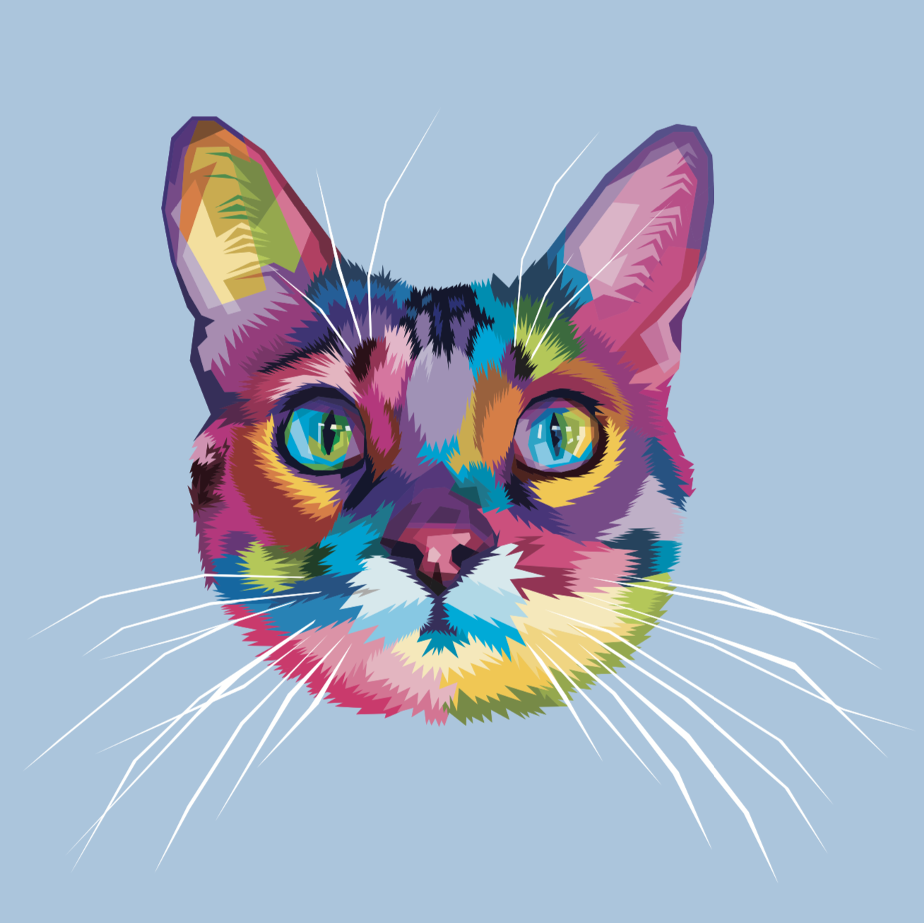 Кот рисунок цветной. Разноцветная кошка. Кошки в стиле поп-арт. Кот в стиле поп арт. Кошки в стиле арт.