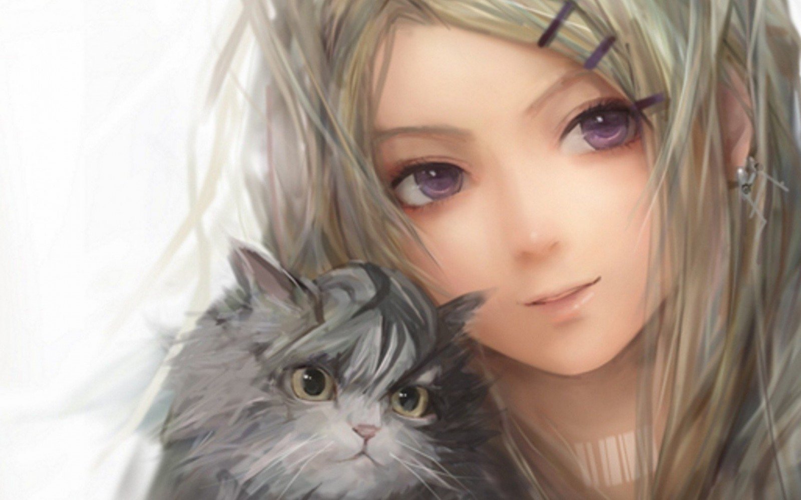 Девушка с кошачьими глазами арт