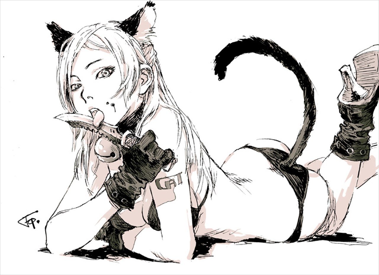 Рисунки аниме девушек кошек
