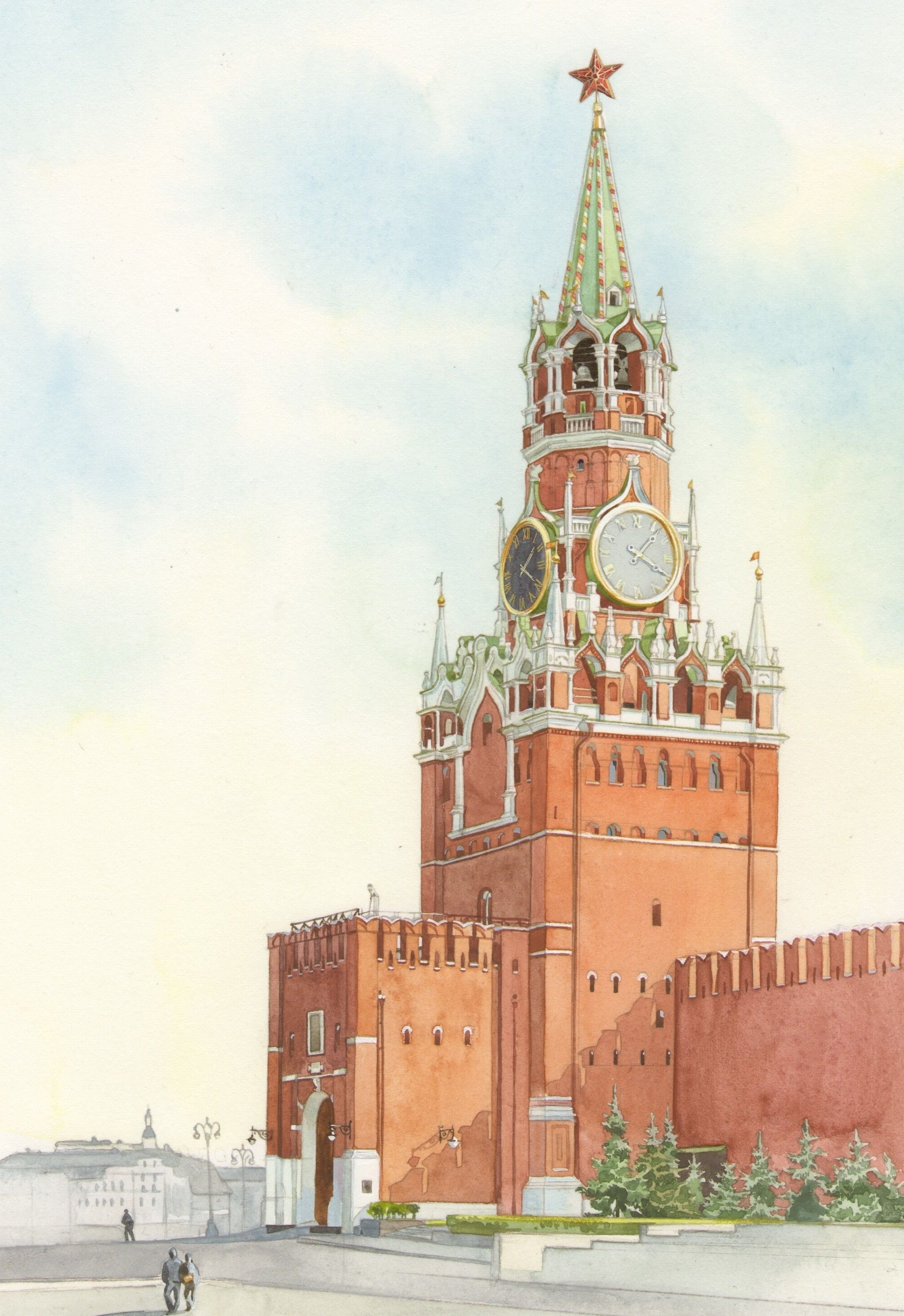 Спасская башня Московского Кремля 1989 год