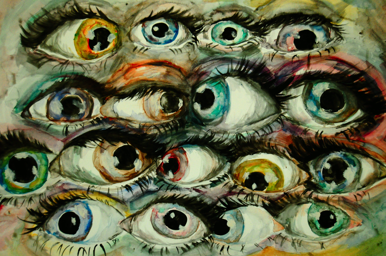Рисунки множество. Картина много глаз. Много глаз арт. Множество глаз.