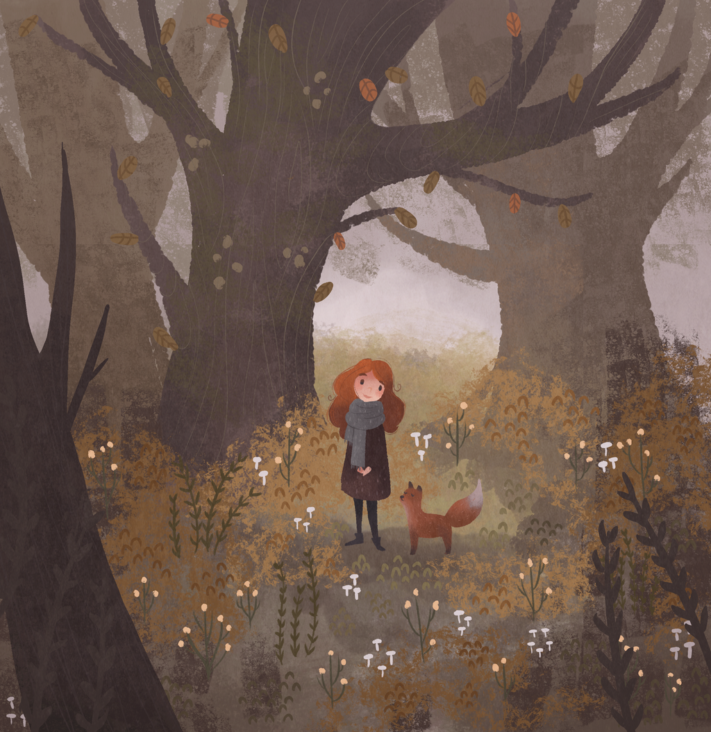 Где то за лесом милый дом. Осень арты. Уютные иллюстрации. Осенние иллюстрации. Милые осенние иллюстрации.