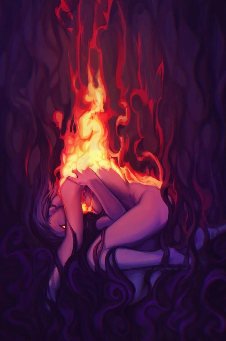 Девушка в огне арт