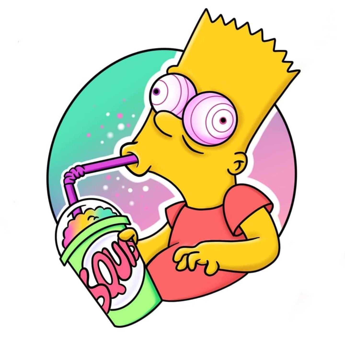 Барт симпсон с коктейлем