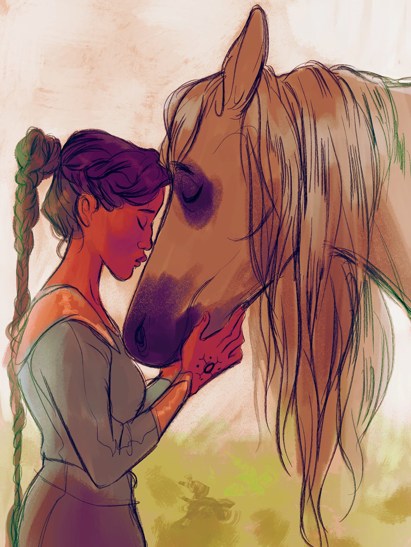 Девушка на лошади арт