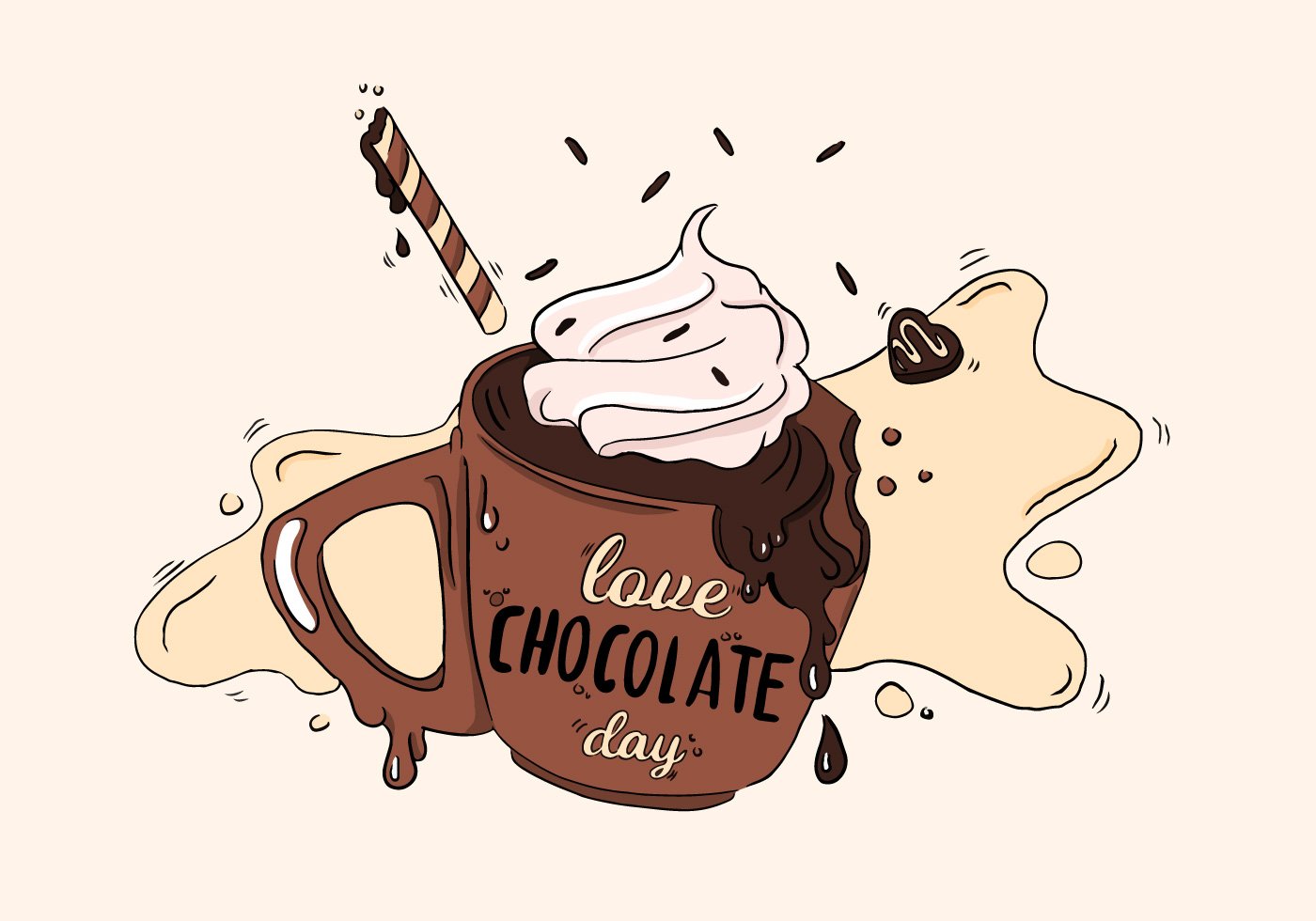 Рисунки на кофе шоколадом