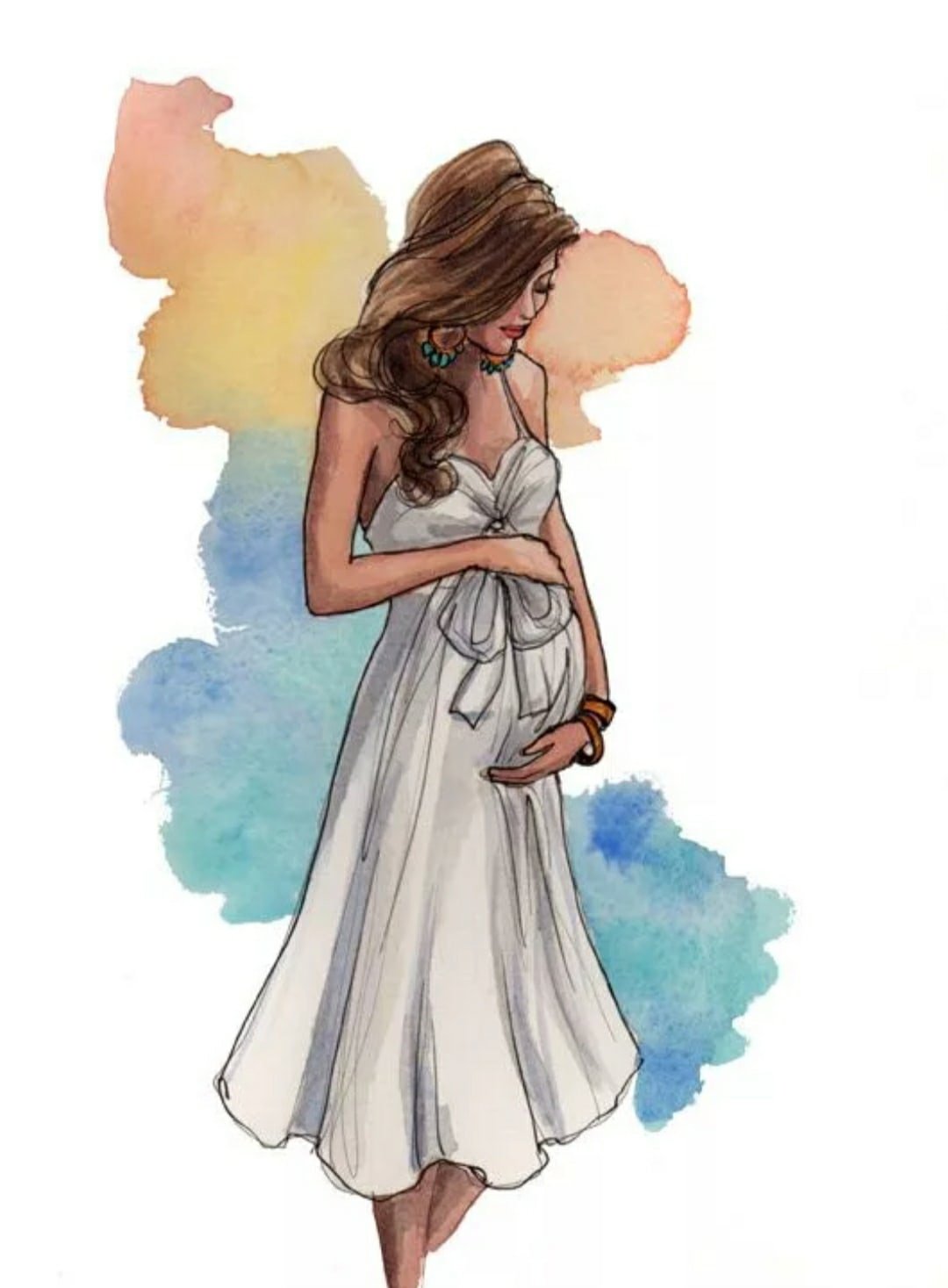 Рисунок беременной девушки