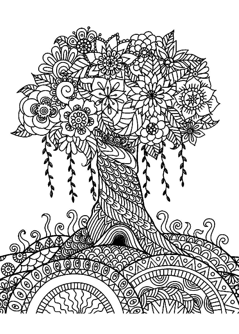 Мандола с изображением дерева