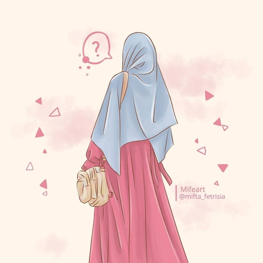 Женщина в хиджабе арт