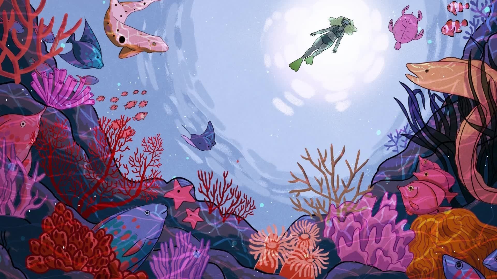 Подводный мир кораллы рисунок