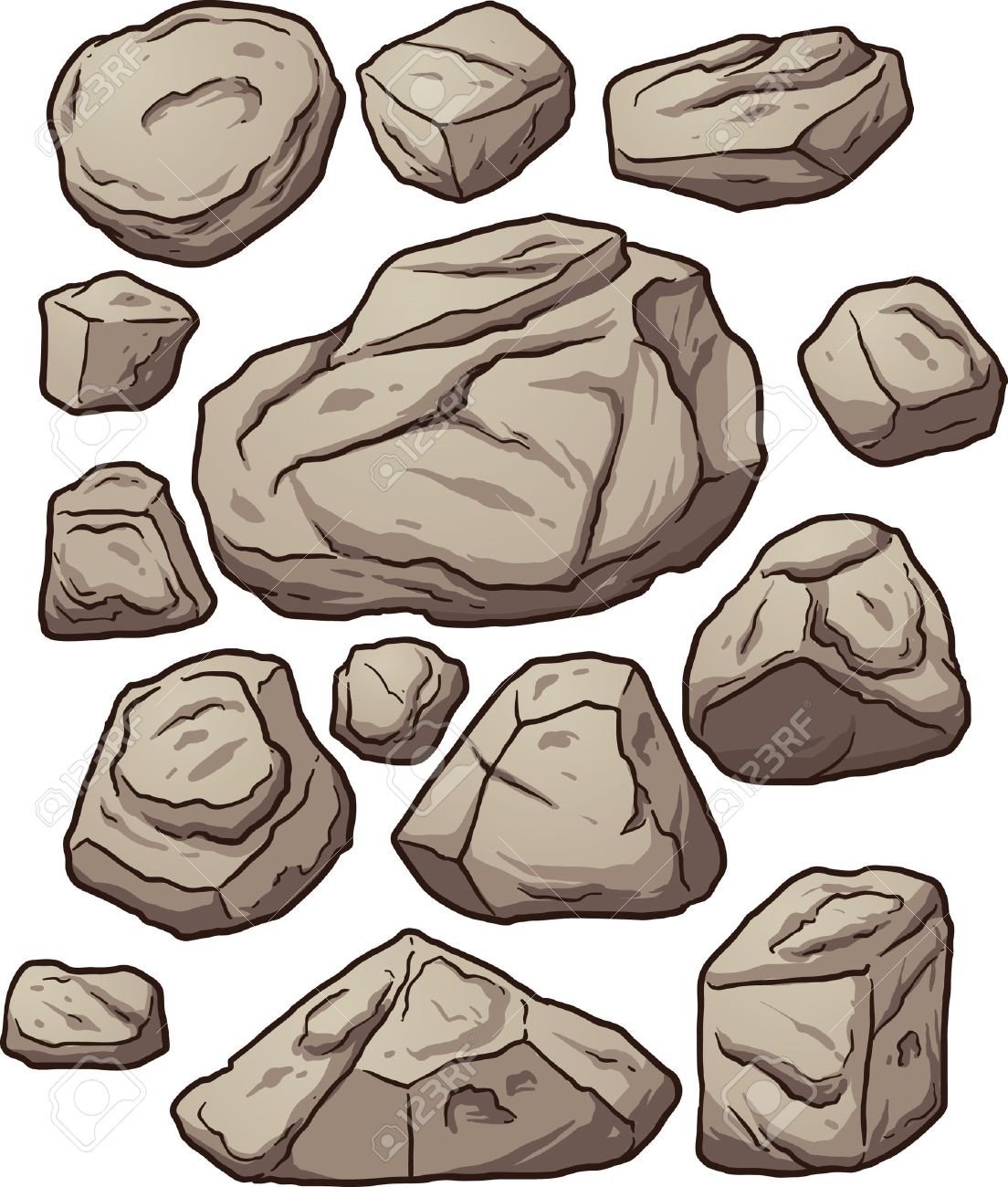 Камни в мультяшном стиле