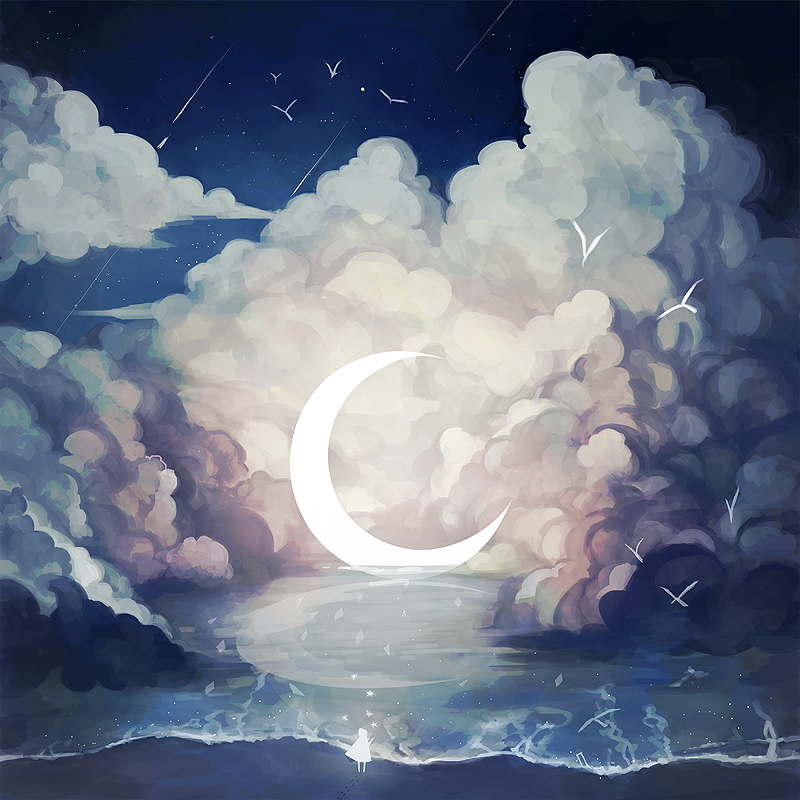 Плывет в облаках луна. Облака живопись. Ночные облака. Облака фэнтези. Луна в облаках.